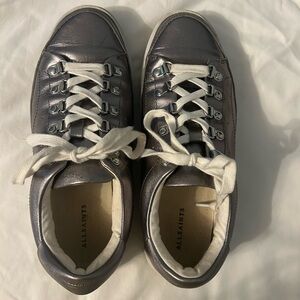 All Saints Metallic Gray Sneakers